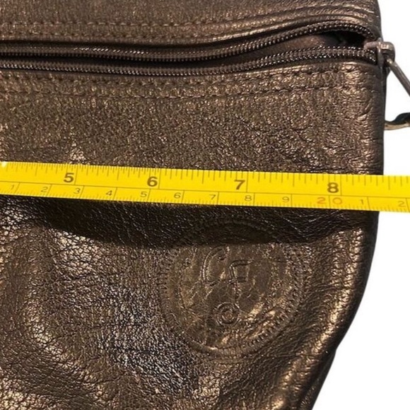 Carlos Falchi Women's Black Leather Clutch - Picture 6 of 6